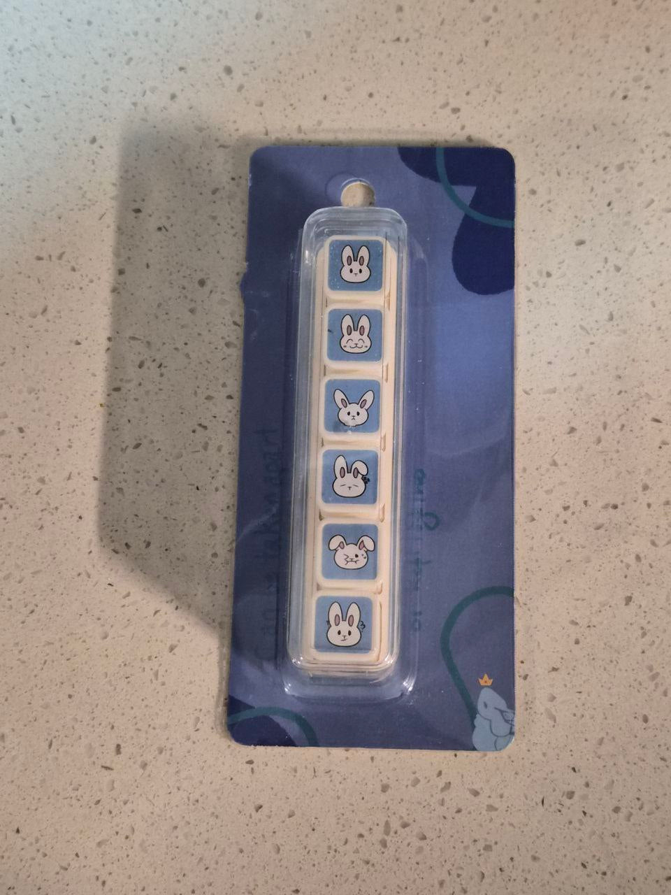 Cute Rabbit Self-Inking Stamps (6-Pack) - Easy Press Stampers for Journaling