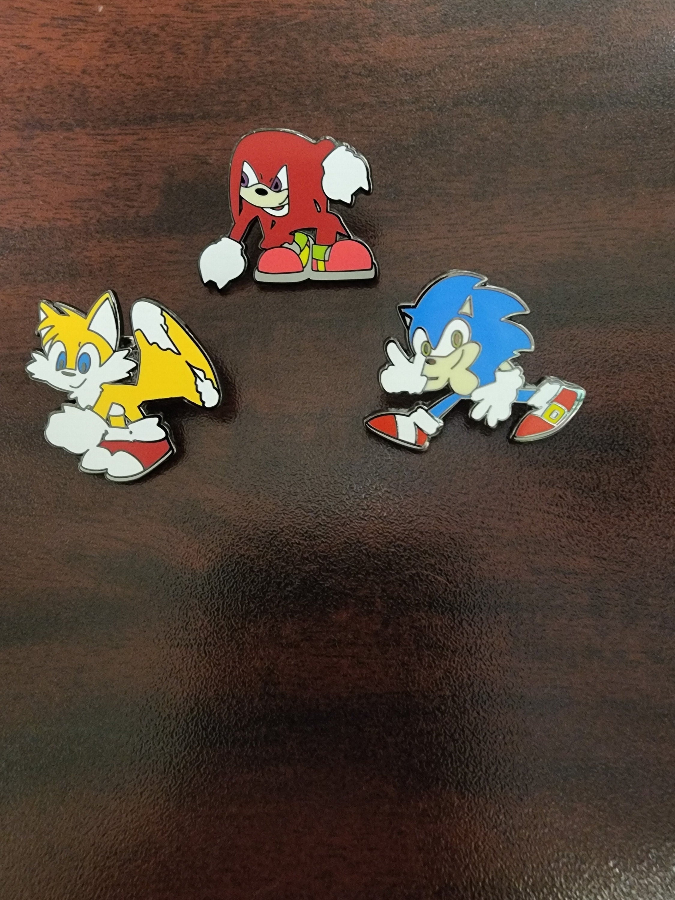 Sonic the hedgehog Metal Pins (Sonic, Tails, Knuckles)