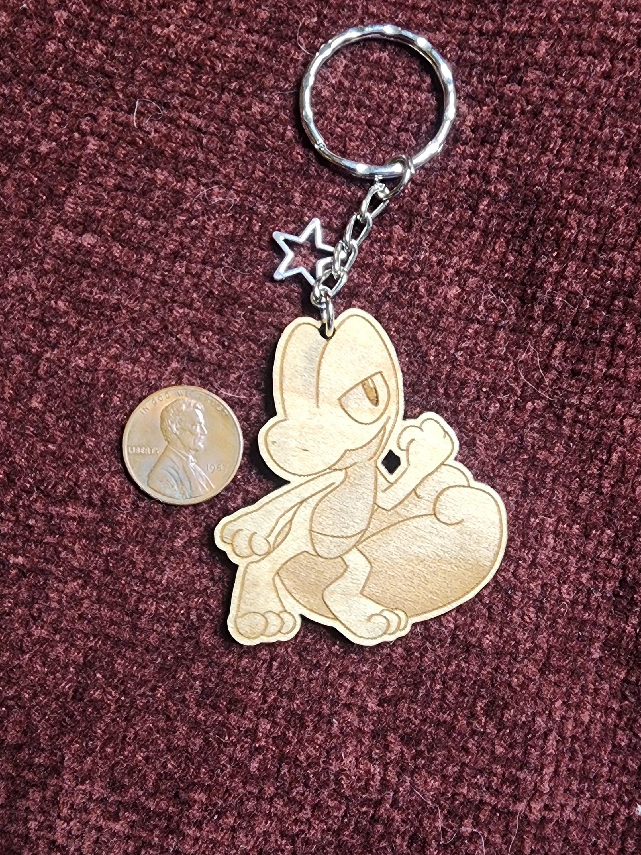 Gen 1-3 Starter Pokemon Wooden Keychains