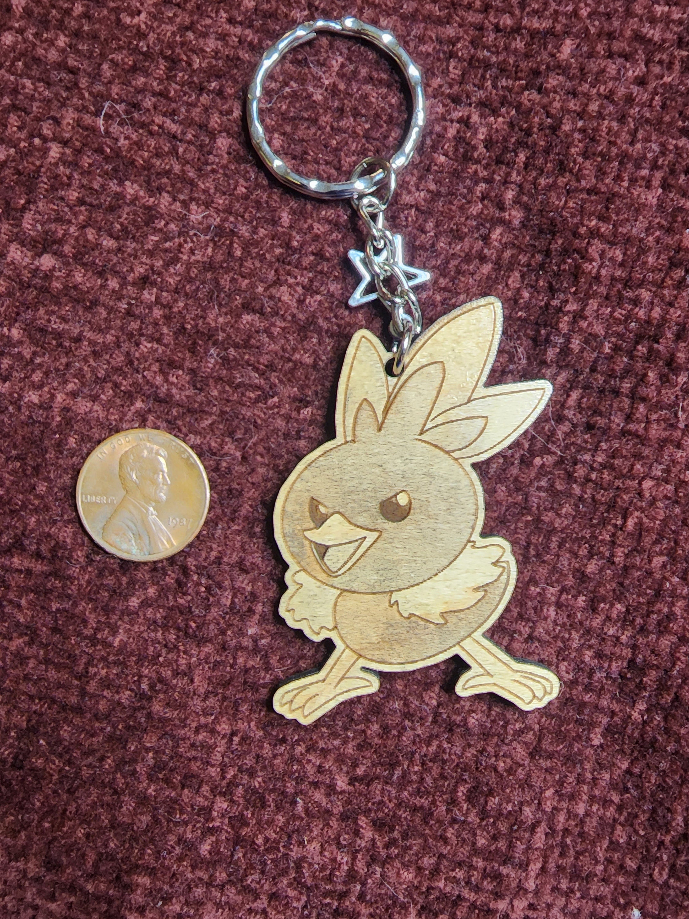 Gen 1-3 Starter Pokemon Wooden Keychains