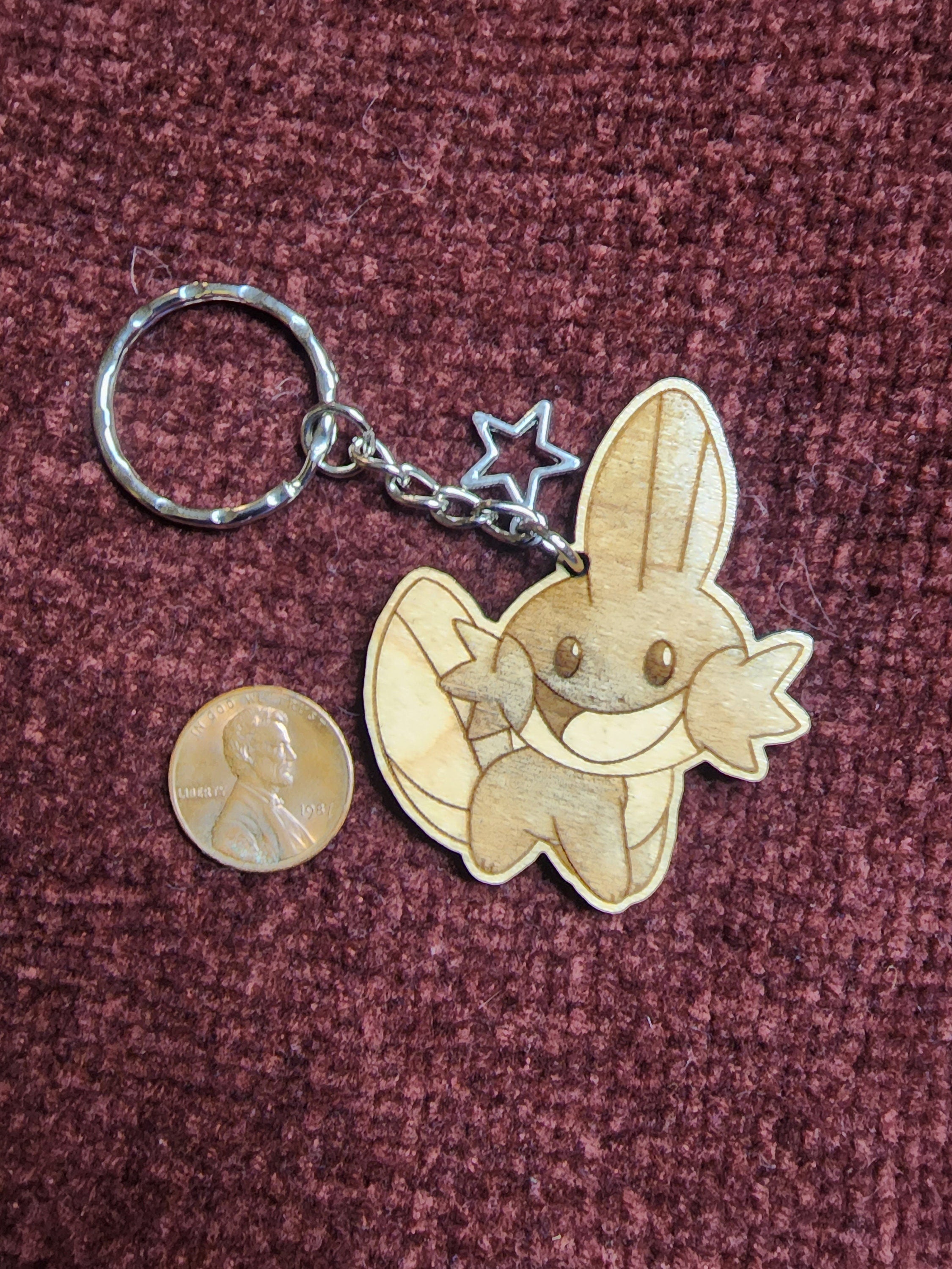 Gen 1-3 Starter Pokemon Wooden Keychains