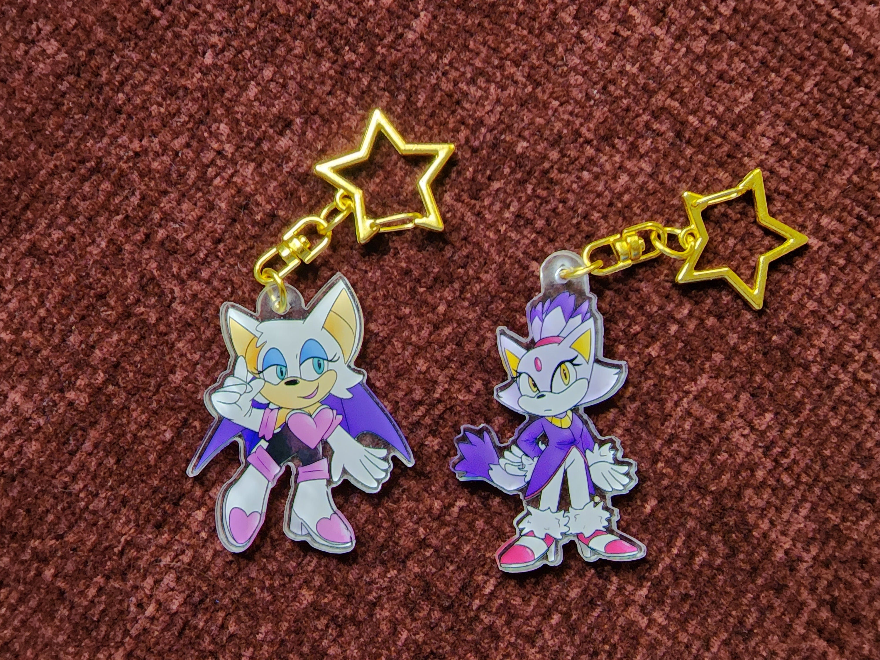 2 inch Shadow Blaze and Rouge Keychains