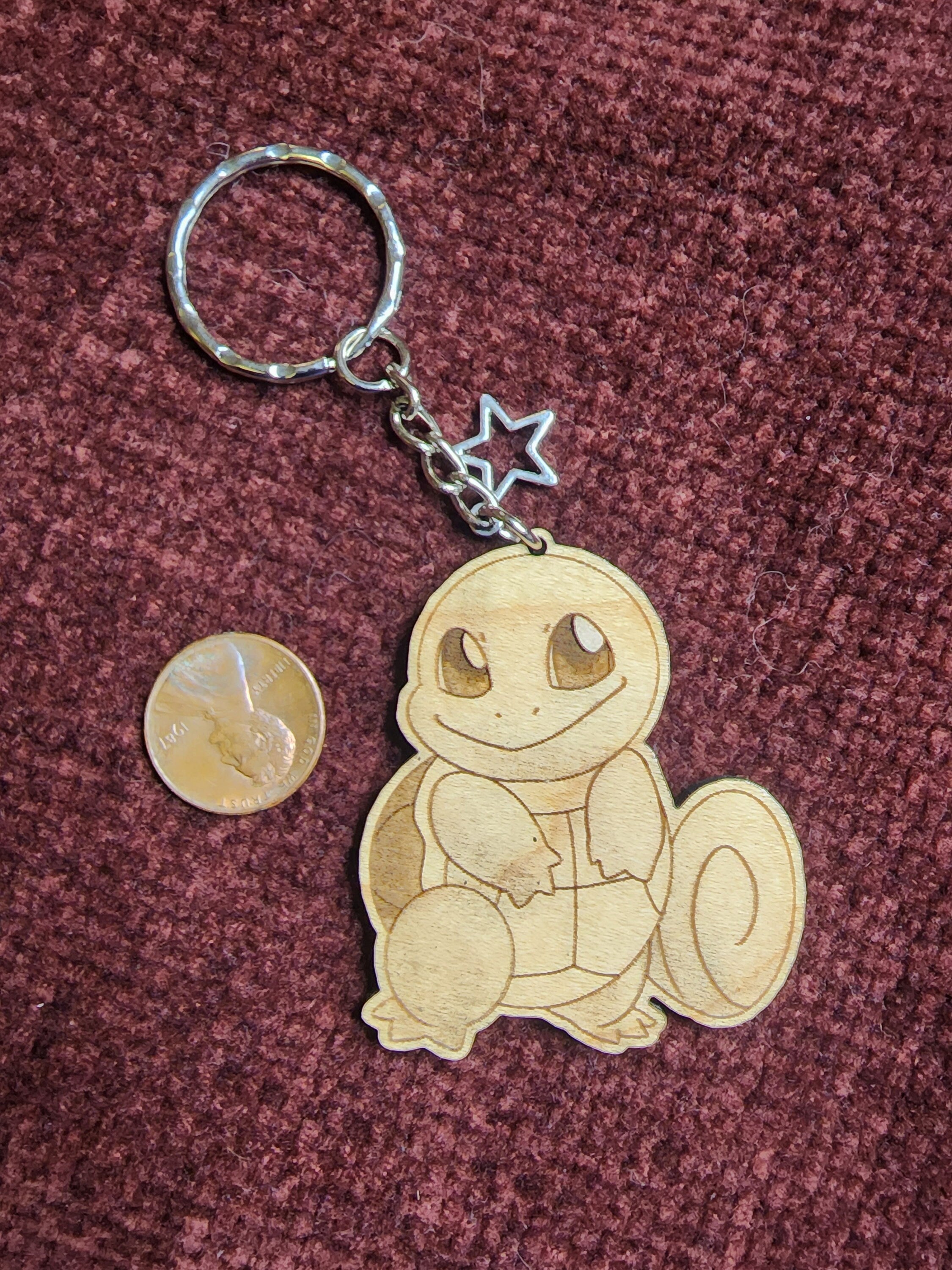 Gen 1-3 Starter Pokemon Wooden Keychains